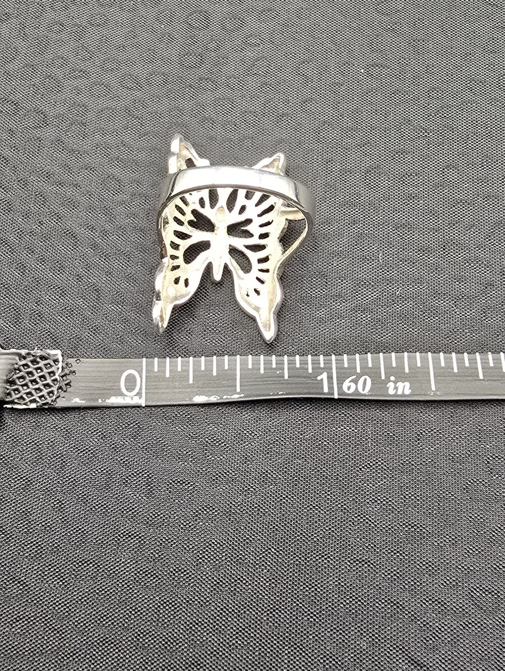 Vintage Stirling Marcasite Butterfly Ring - Picture 13 of 14